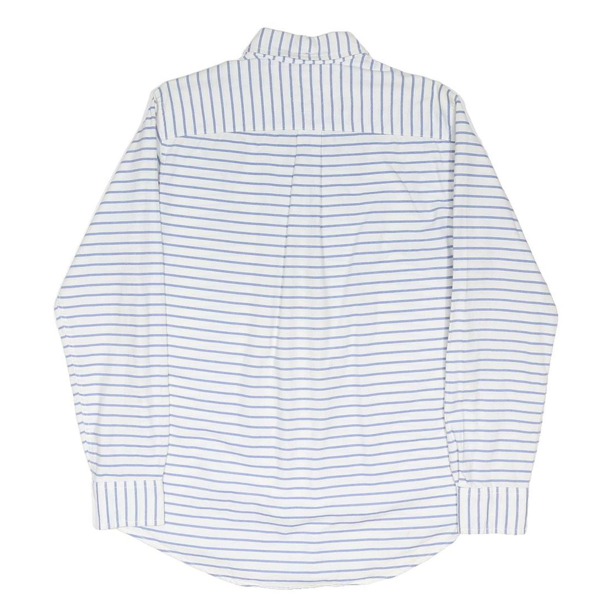 TOMMY HILFIGER Mens White & Blue Stripe Shirt M Classic Button-Down Cotton Blend