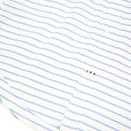 TOMMY HILFIGER Mens White & Blue Stripe Shirt M Classic Button-Down Cotton Blend