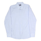 LOTTO Mens Blue Shirt XL Cotton Long Sleeve Button Collar Classic Fit Formal