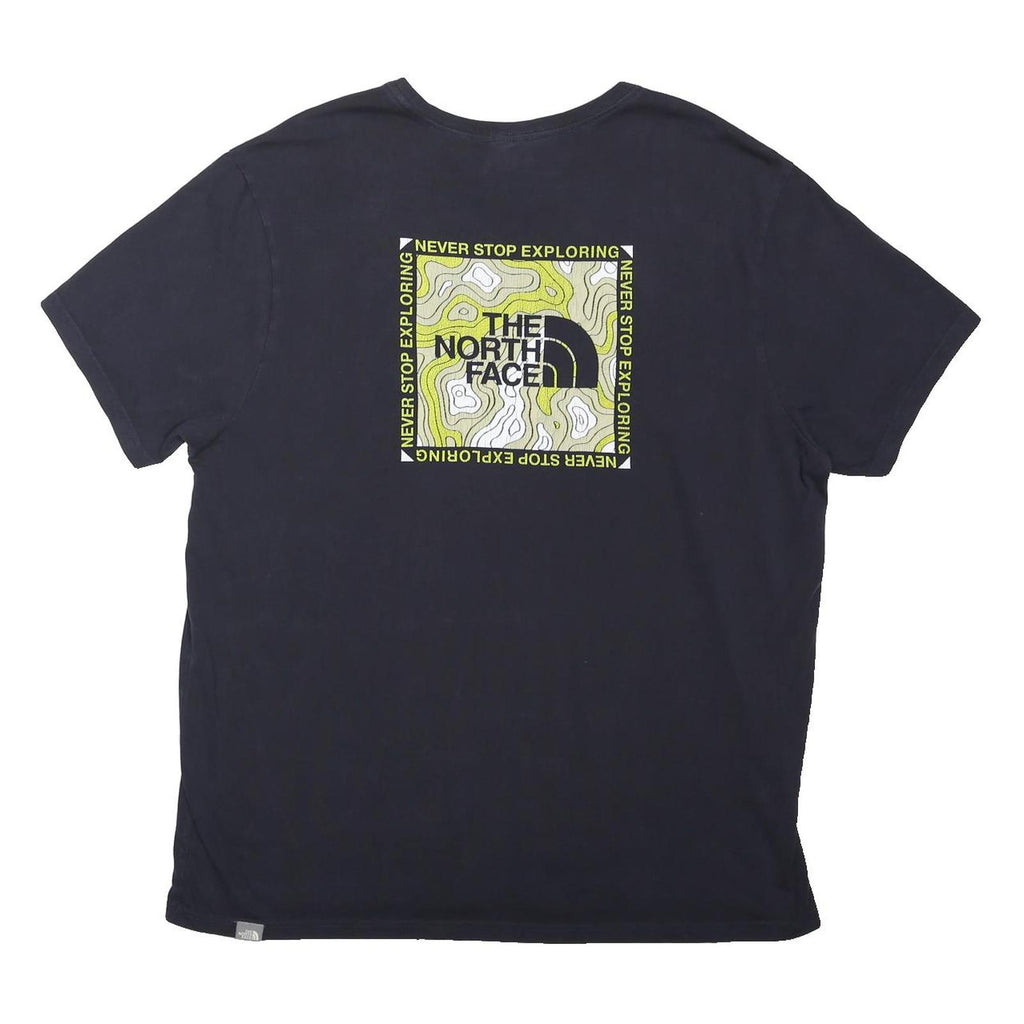 THE NORTH FACE Mens Black & Lime Graphic T-Shirt XL Short Sleeve Crew Neck