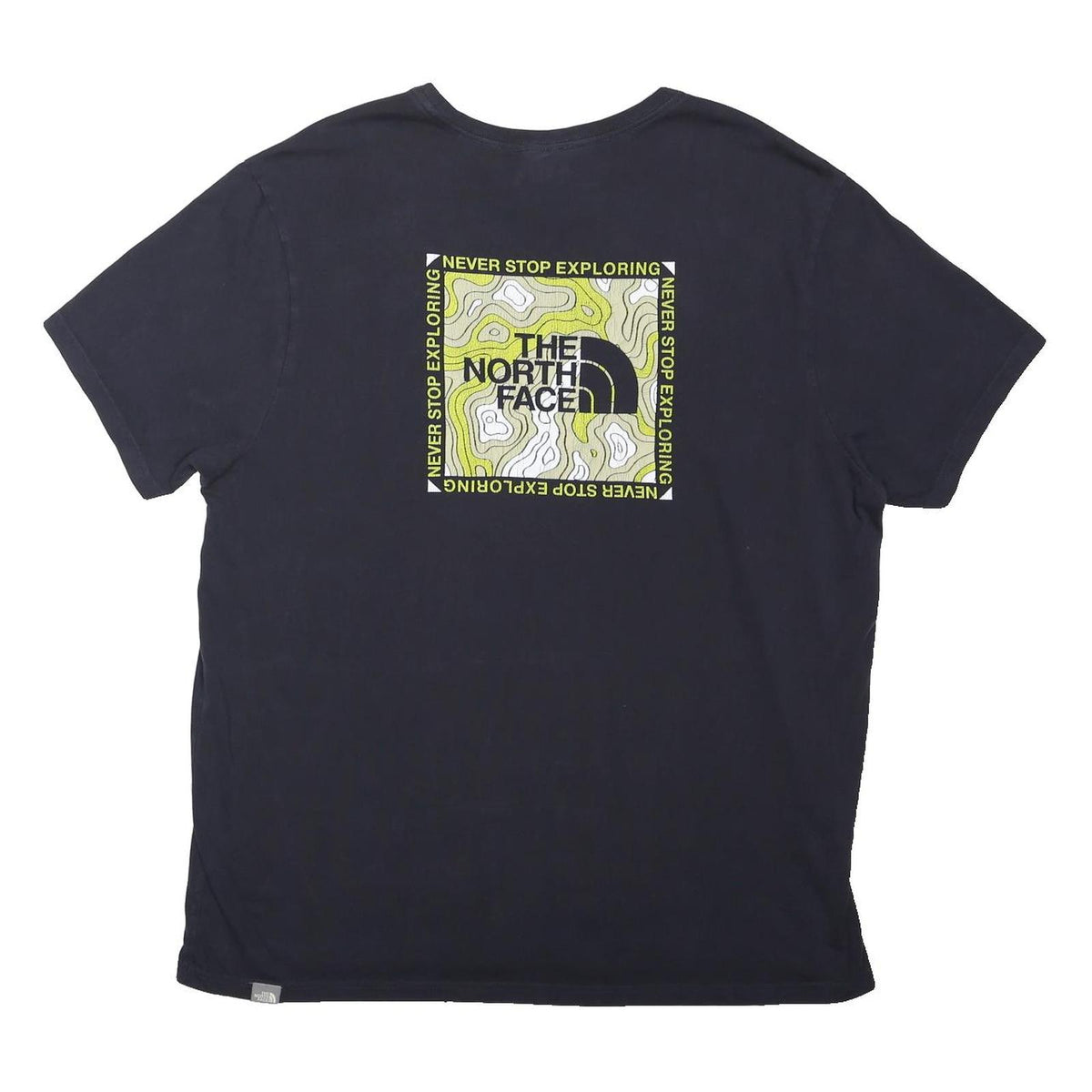THE NORTH FACE Mens Black & Lime Graphic T-Shirt XL Short Sleeve Crew Neck