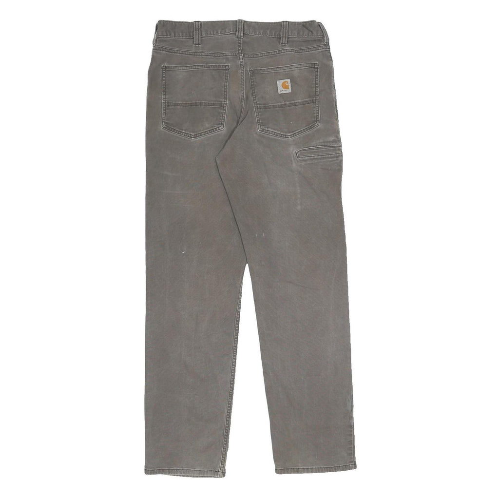 CARHARTT Mens Cotton Blend Grey Relaxed Straight Trousers W32 L34 Workwear