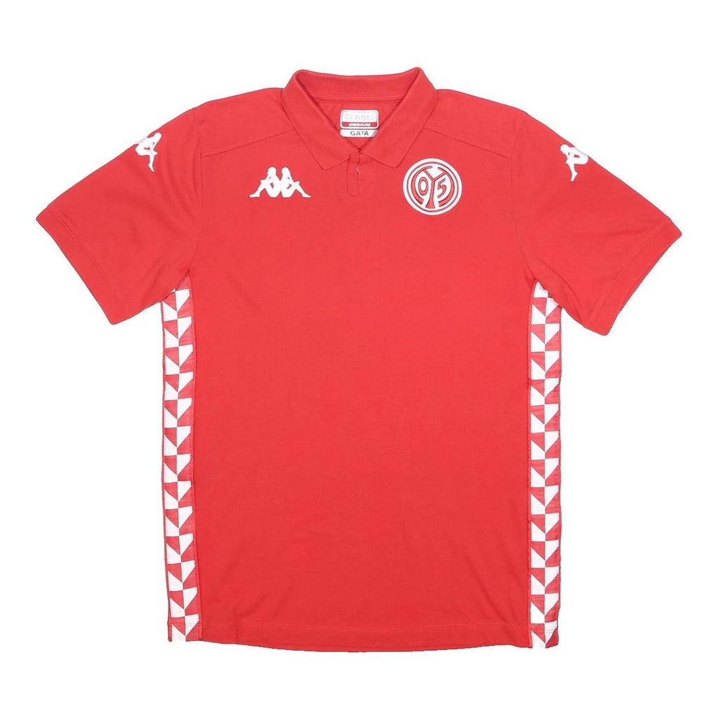 KAPPA Mens Red White Sleeve Stripe Polo Shirt M Cotton Blend Sportswear