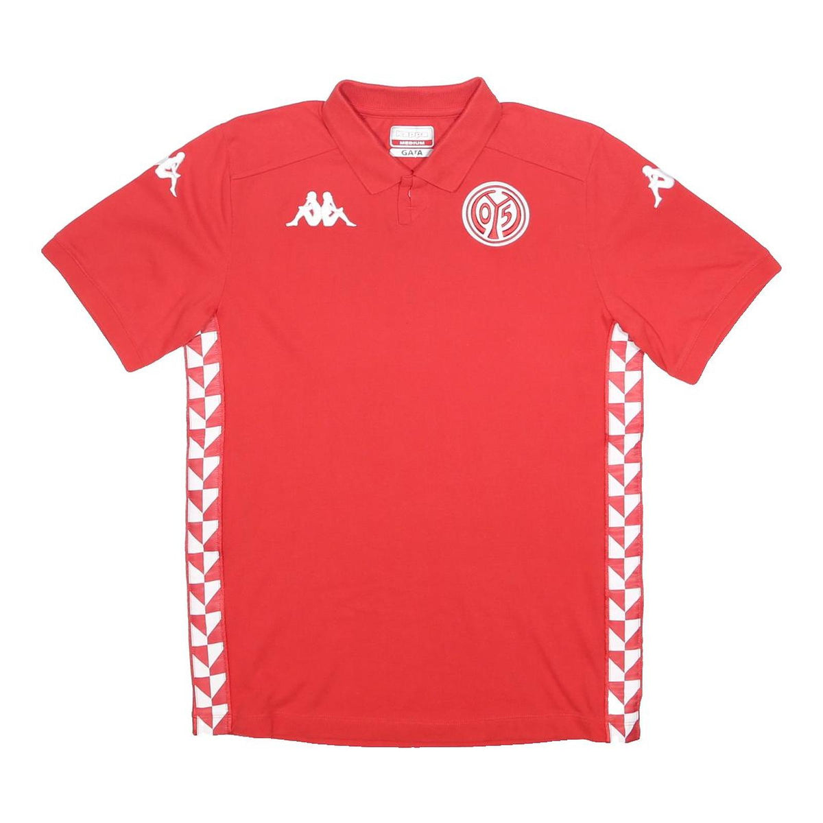 KAPPA Mens Red White Sleeve Stripe Polo Shirt M Cotton Blend Sportswear