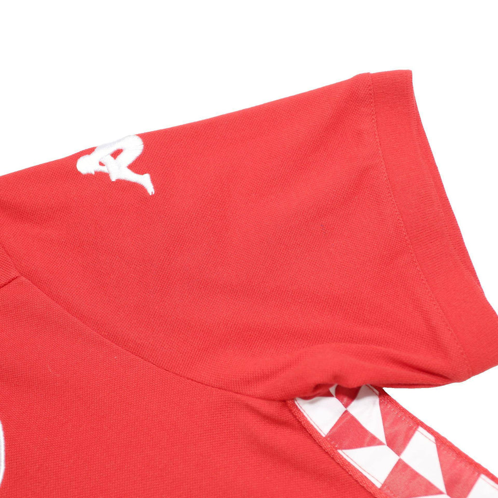 KAPPA Mens Red White Sleeve Stripe Polo Shirt M Cotton Blend Sportswear