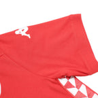 KAPPA Mens Red White Sleeve Stripe Polo Shirt M Cotton Blend Sportswear