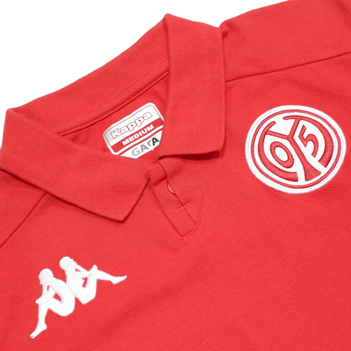 KAPPA Mens Red White Sleeve Stripe Polo Shirt M Cotton Blend Sportswear