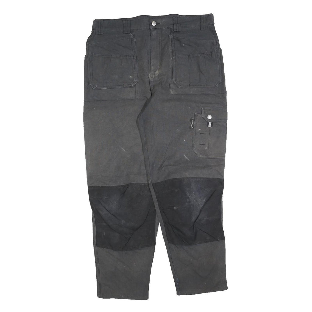 DICKIES Mens Cotton Blend Black Workwear Trousers Regular Fit W34 L28 Heavy Duty