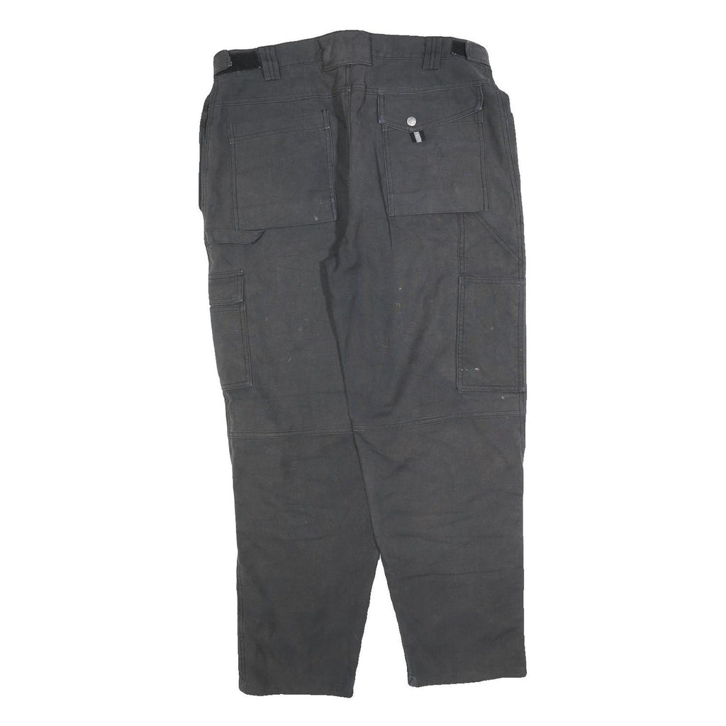 DICKIES Mens Cotton Blend Black Workwear Trousers Regular Fit W34 L28 Heavy Duty