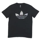 ADIDAS Womens Black Graphic T-Shirt M Short Sleeve Crew Neck Casual Cotton Blend