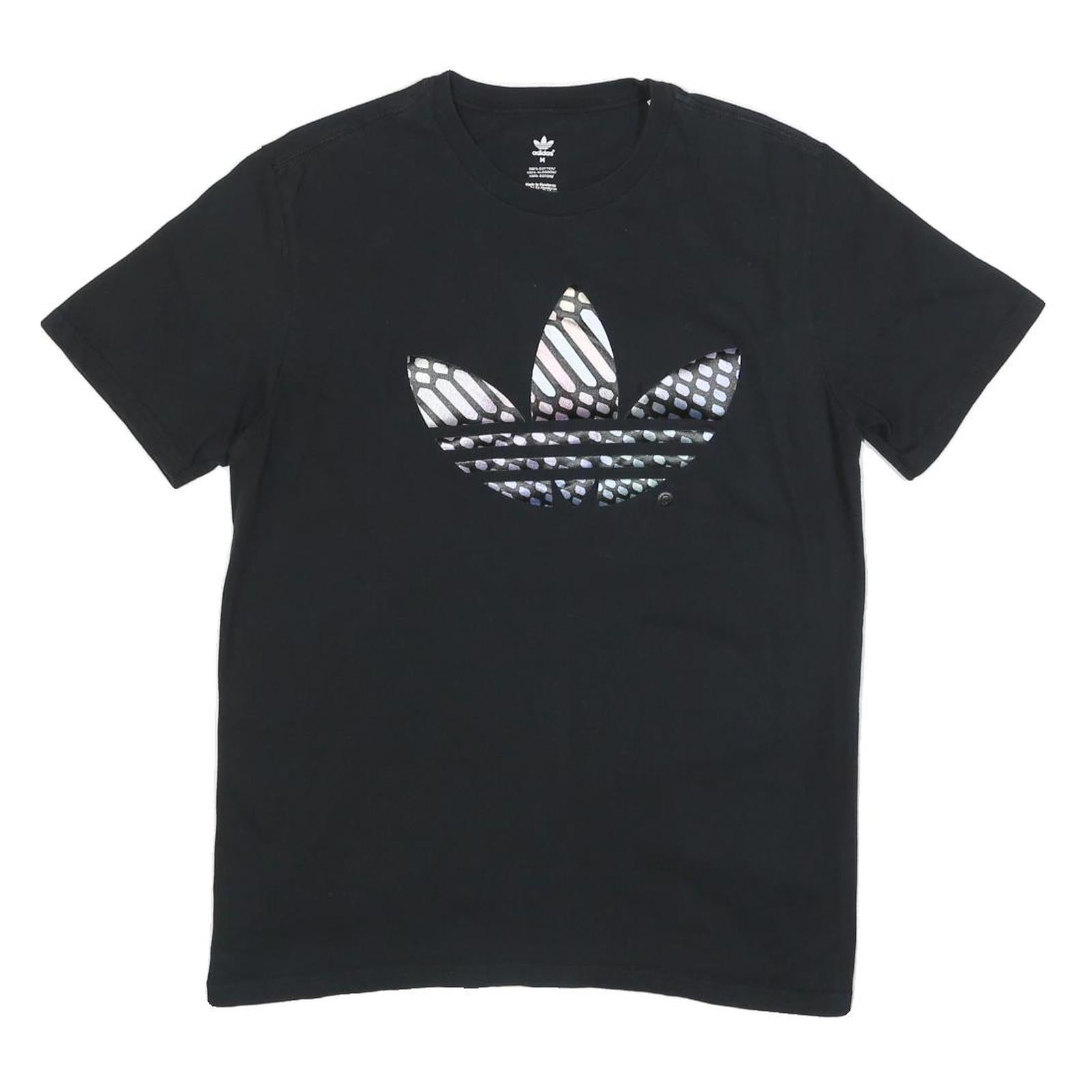 ADIDAS Womens Black Graphic T-Shirt M Short Sleeve Crew Neck Casual Cotton Blend