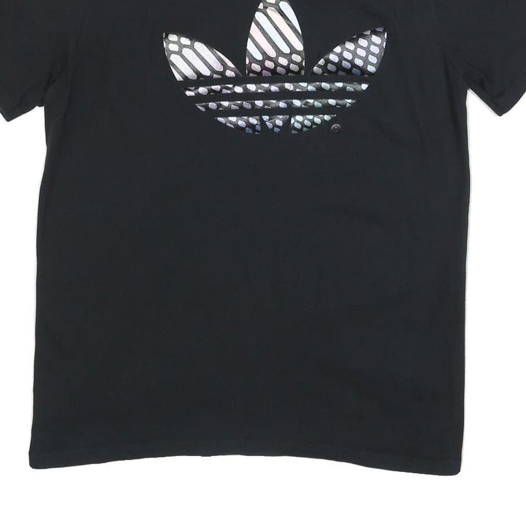ADIDAS Womens Black Graphic T-Shirt M Short Sleeve Crew Neck Casual Cotton Blend