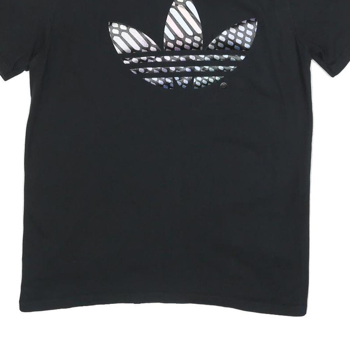 ADIDAS Womens Black Graphic T-Shirt M Short Sleeve Crew Neck Casual Cotton Blend