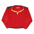 MARLBORO Womens Red & Yellow Plain Pullover Jumper Crew Neck Polyester XL Fleece