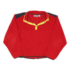 MARLBORO Womens Red & Yellow Plain Pullover Jumper Crew Neck Polyester XL Fleece