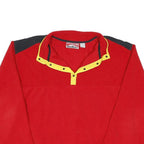 MARLBORO Womens Red & Yellow Plain Pullover Jumper Crew Neck Polyester XL Fleece