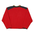 MARLBORO Womens Red & Yellow Plain Pullover Jumper Crew Neck Polyester XL Fleece
