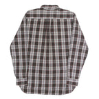 TOMMY HILFIGER Mens Brown & White Check Shirt M Button Down Cotton Blend