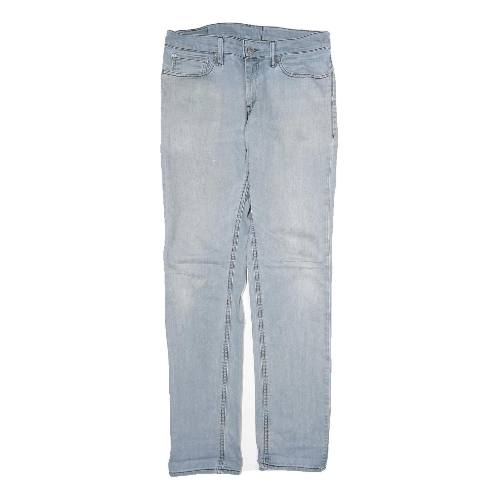 LEVI'S Mens Slim Light Blue Denim Zip Jeans W32 L34 Classic Casual Wear