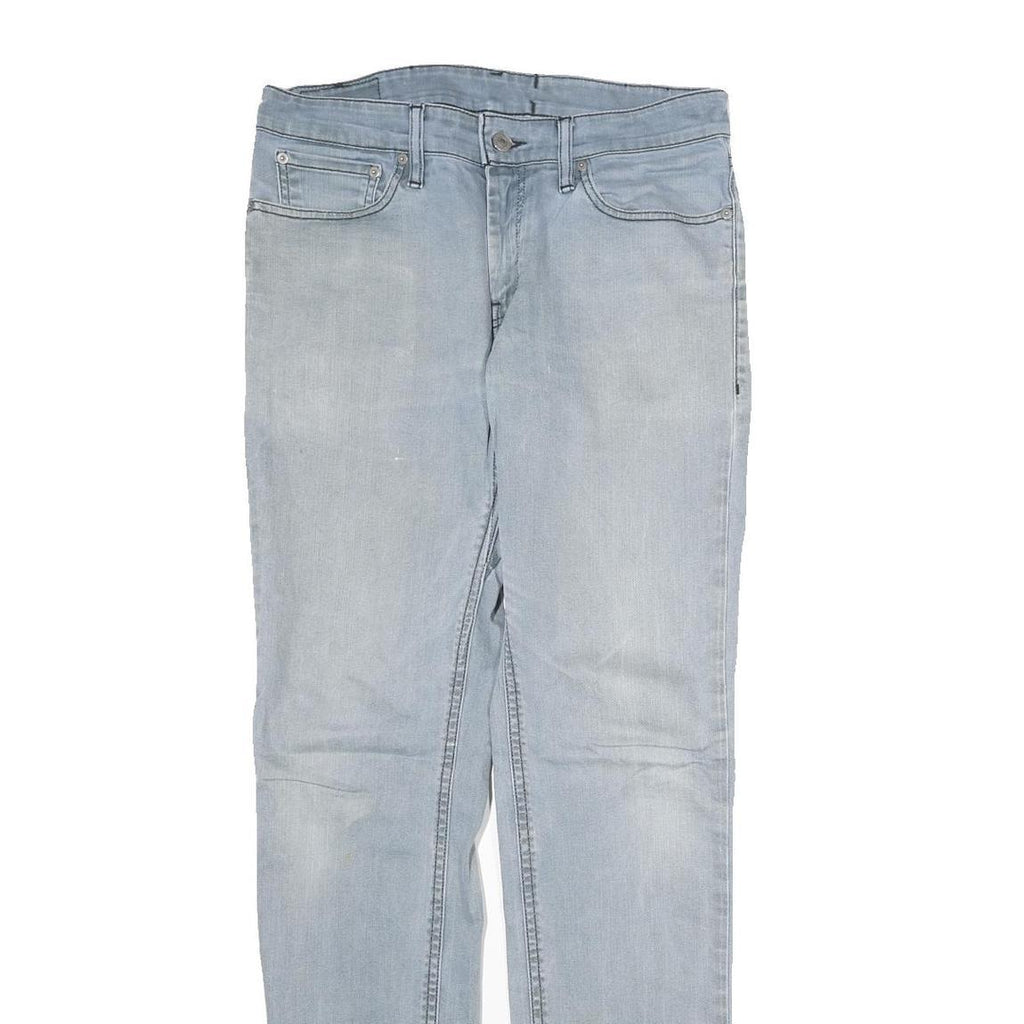 LEVI'S Mens Slim Light Blue Denim Zip Jeans W32 L34 Classic Casual Wear