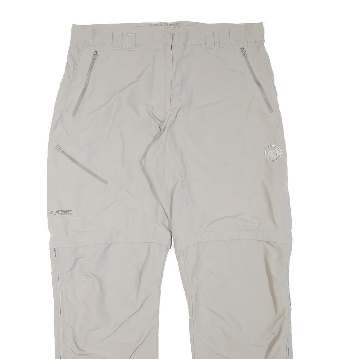 MAMMUT Womens Polyester Blend Beige Relaxed Zip Trousers W34 L31 Outdoor Casual