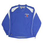 HOLLOWAY Mens Blue & White Outlaw Baseball V-Neck L Sweatshirt Pullover Sports