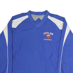 HOLLOWAY Mens Blue & White Outlaw Baseball V-Neck L Sweatshirt Pullover Sports