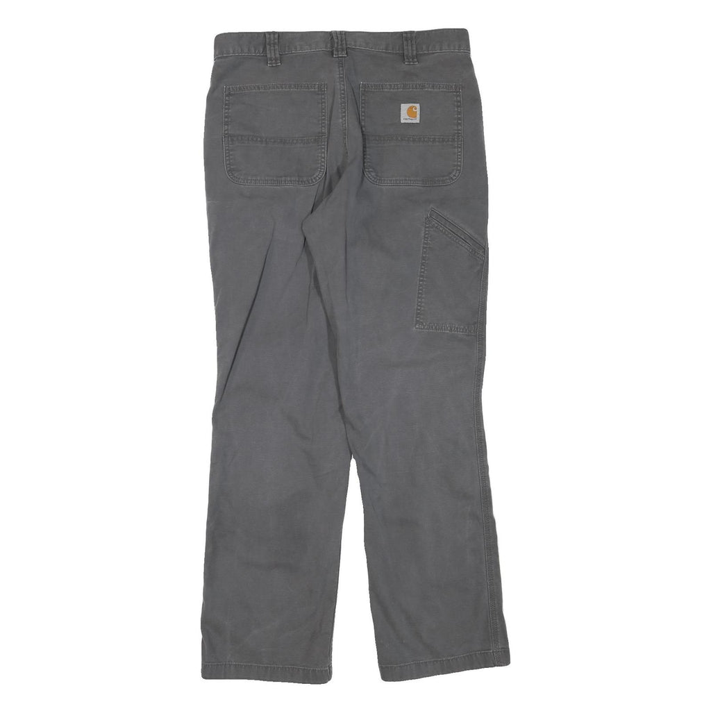 CARHARTT Mens Cotton Blend Grey Regular Straight Leg Trousers W34 L31 Workwear