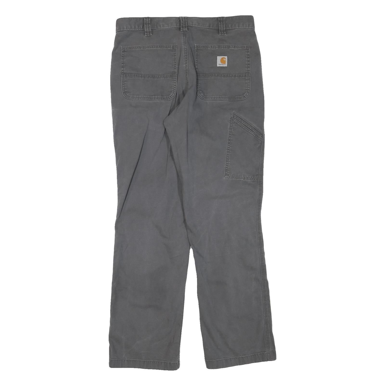CARHARTT Mens Cotton Blend Grey Regular Straight Leg Trousers W34 L31 Workwear