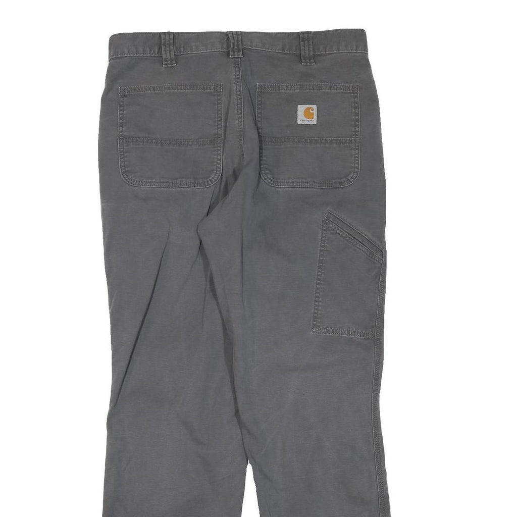 CARHARTT Mens Cotton Blend Grey Regular Straight Leg Trousers W34 L31 Workwear