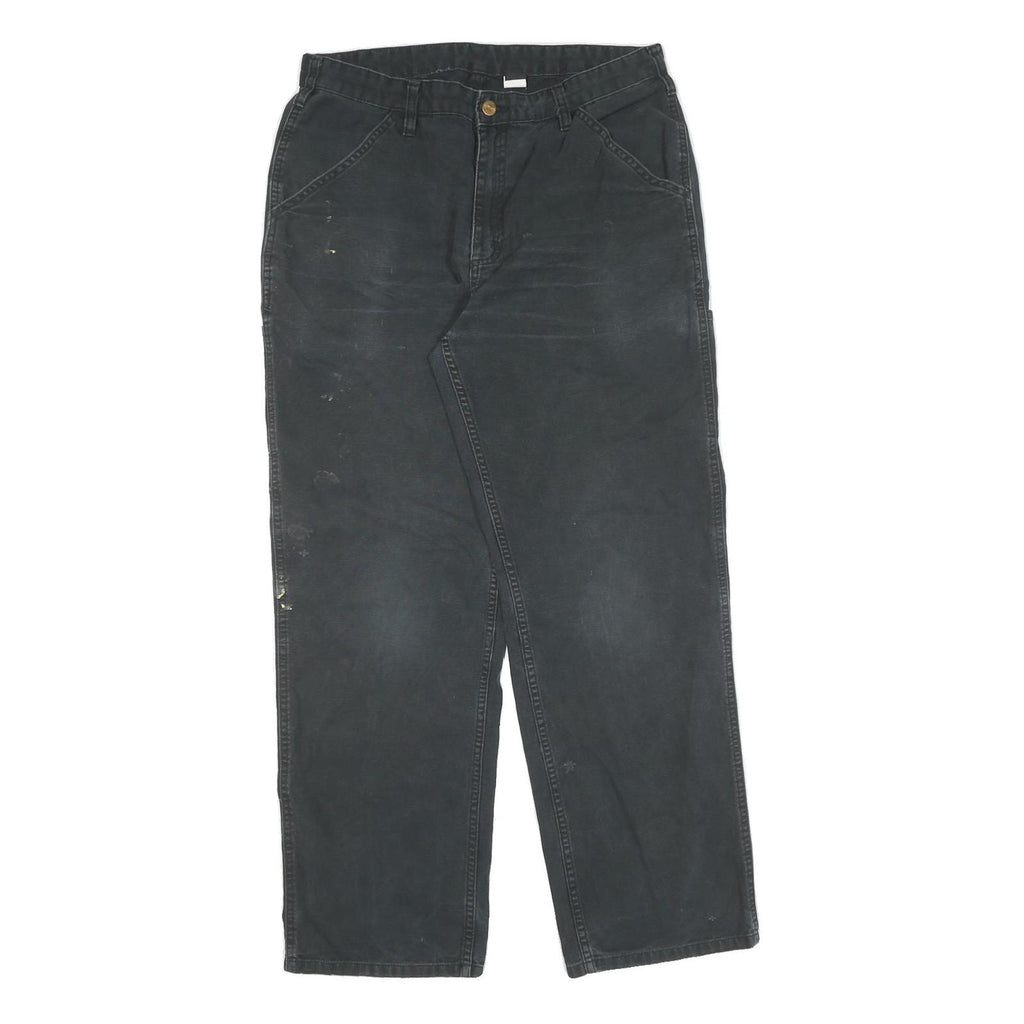 CARHARTT Mens Jeans Black Regular Straight Denim W34 L28 Durable Workwear