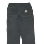 CARHARTT Mens Jeans Black Regular Straight Denim W34 L28 Durable Workwear
