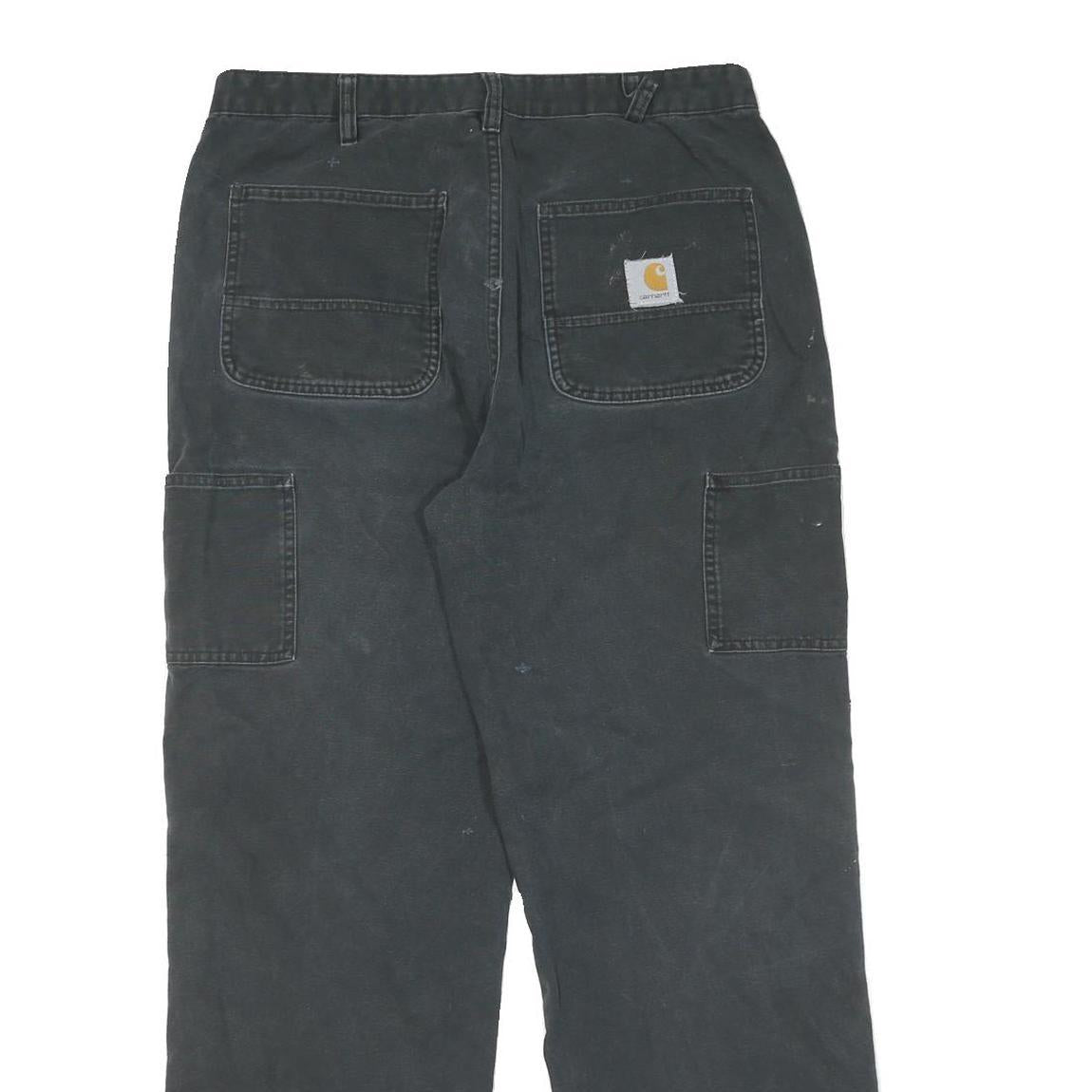 CARHARTT Mens Jeans Black Regular Straight Denim W34 L28 Durable Workwear