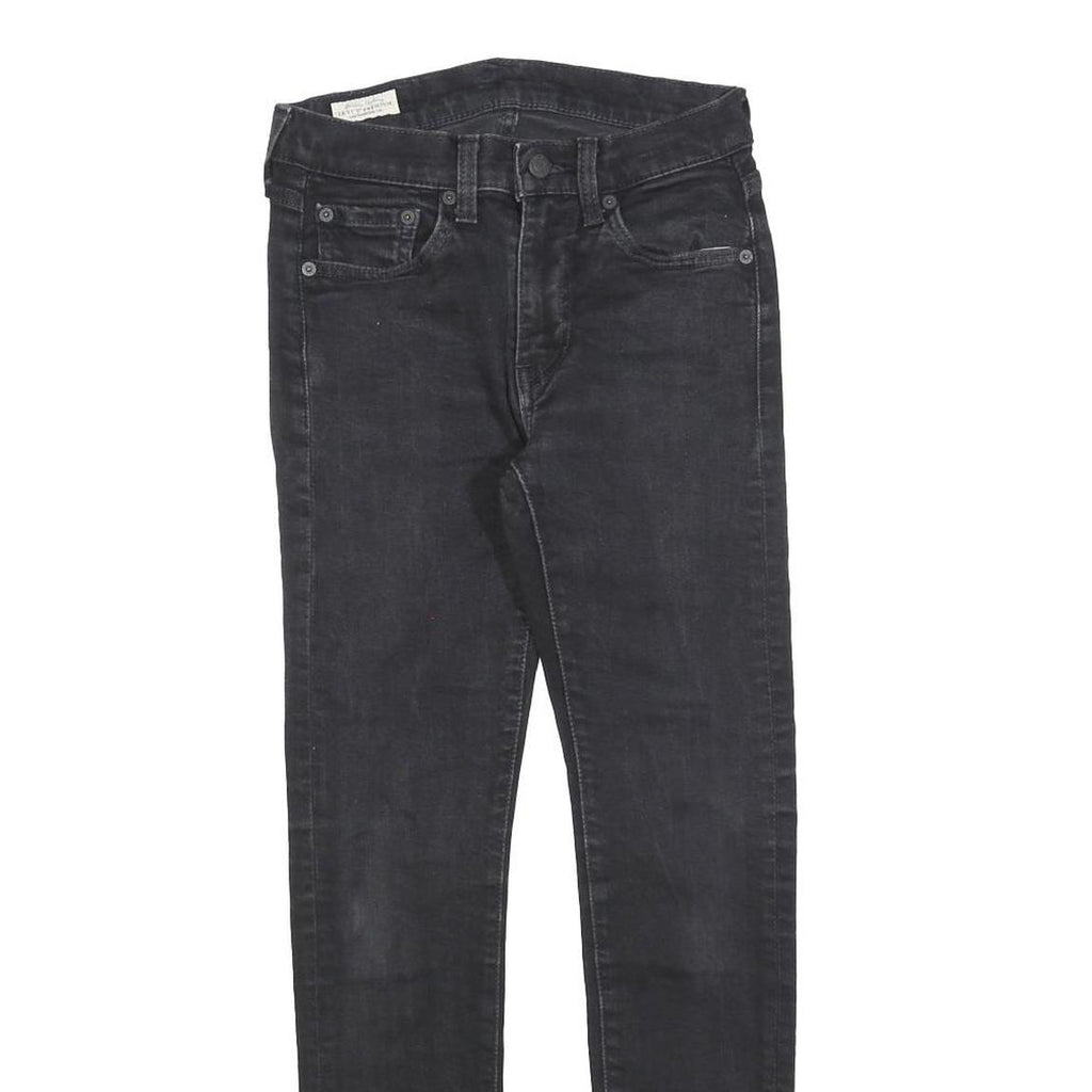 LEVI'S 519 Mens Jeans Black Slim Skinny Denim Medium W28 L27 Cotton Blend Zip