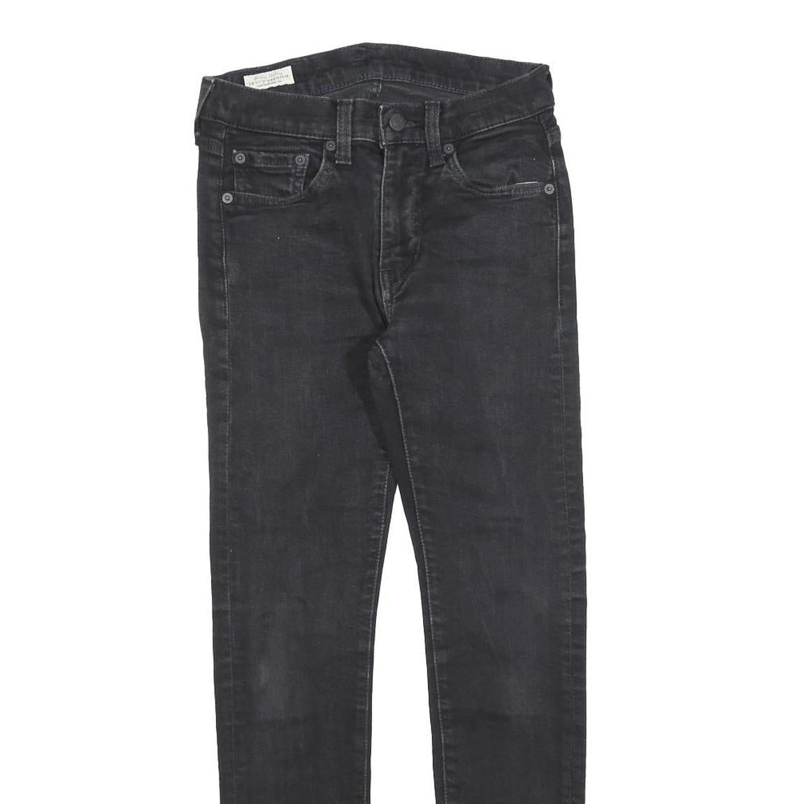 LEVI'S 519 Mens Jeans Black Slim Skinny Denim Medium W28 L27 Cotton Blend Zip