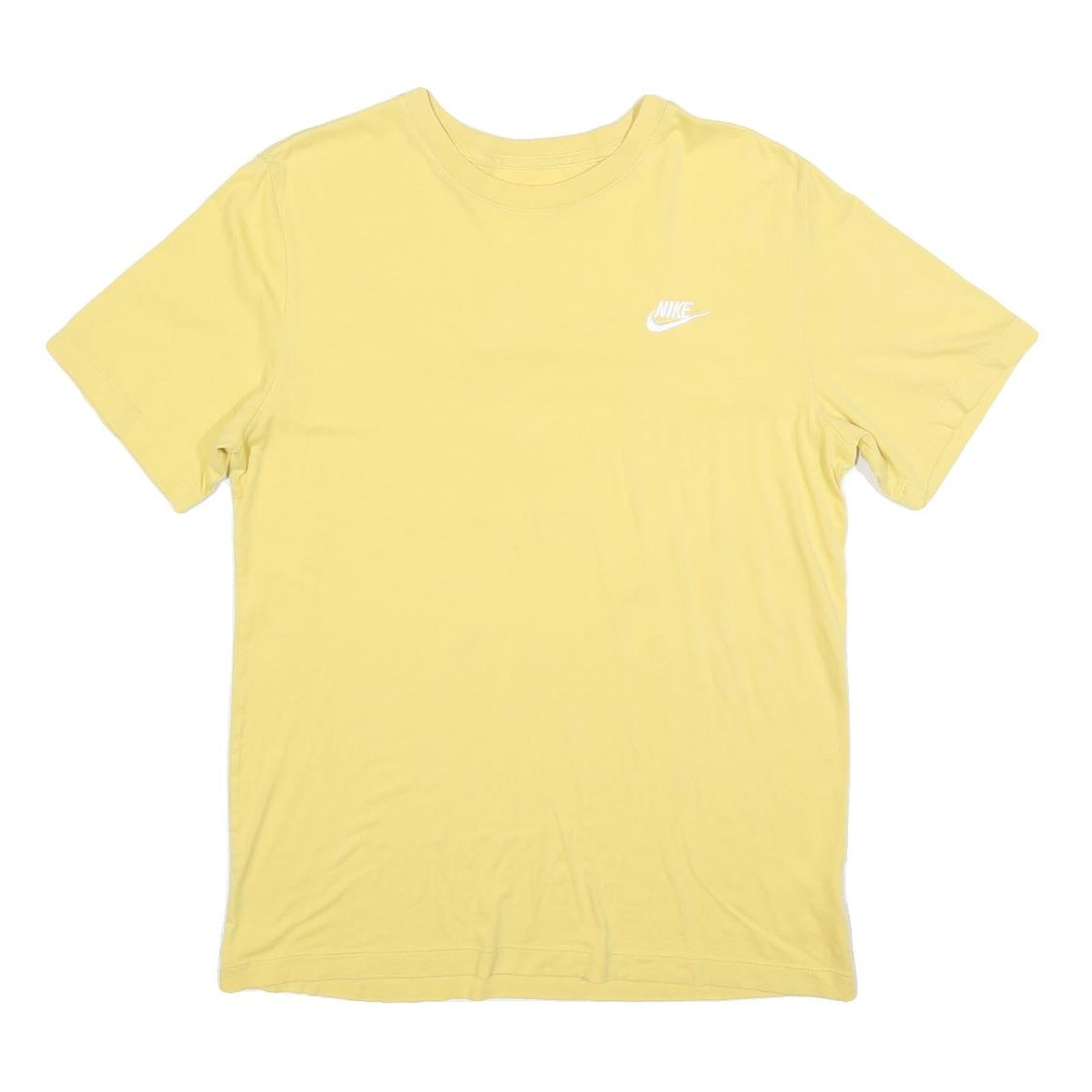 NIKE Mens Yellow Crew Neck Short Sleeve T-Shirt M Cotton Blend Casual Sportswear