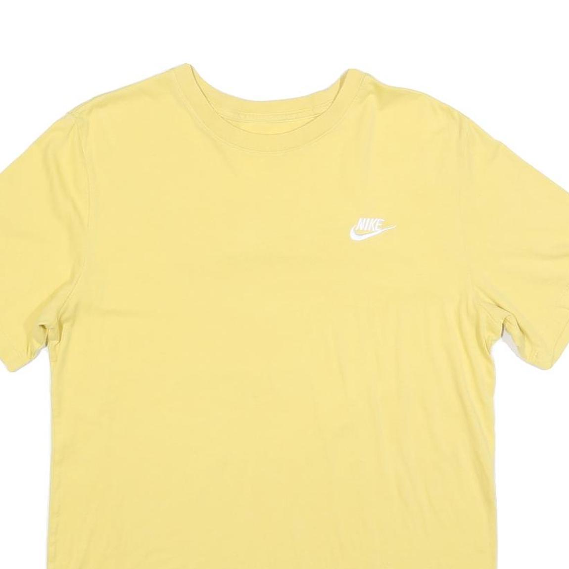 NIKE Mens Yellow Crew Neck Short Sleeve T-Shirt M Cotton Blend Casual Sportswear