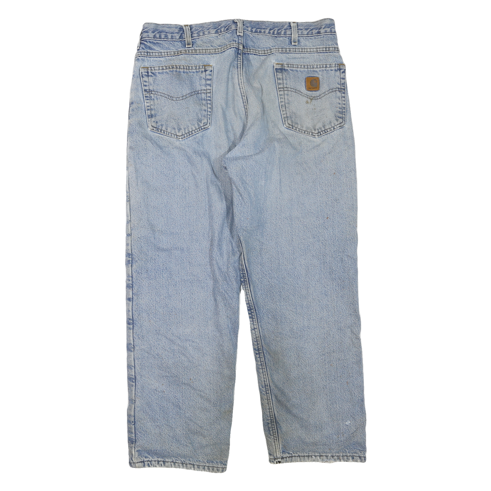 CARHARTT Mens Regular Fit Blue Denim Jeans W36 L30 Casual Cotton Blend Zip