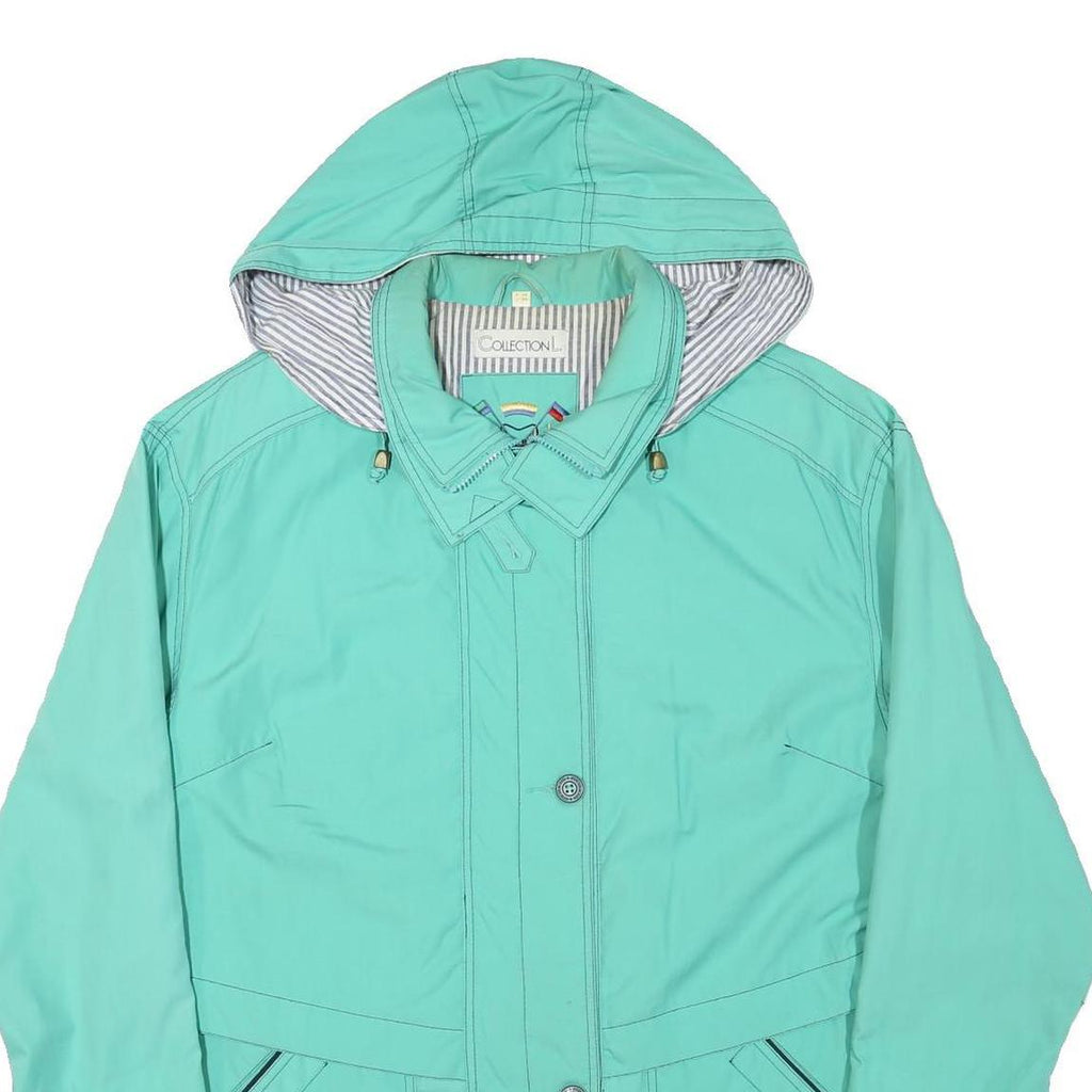 COLLECTION L Womens Green Zip Jacket L Polyester Blend Hooded Casual Outdoor