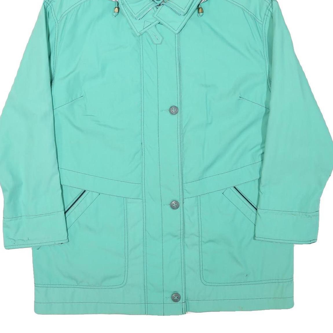 COLLECTION L Womens Green Zip Jacket L Polyester Blend Hooded Casual Outdoor