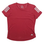 ADIDAS Womens Red Athletic T-Shirt M Short Sleeve Crew Neck Sportswear