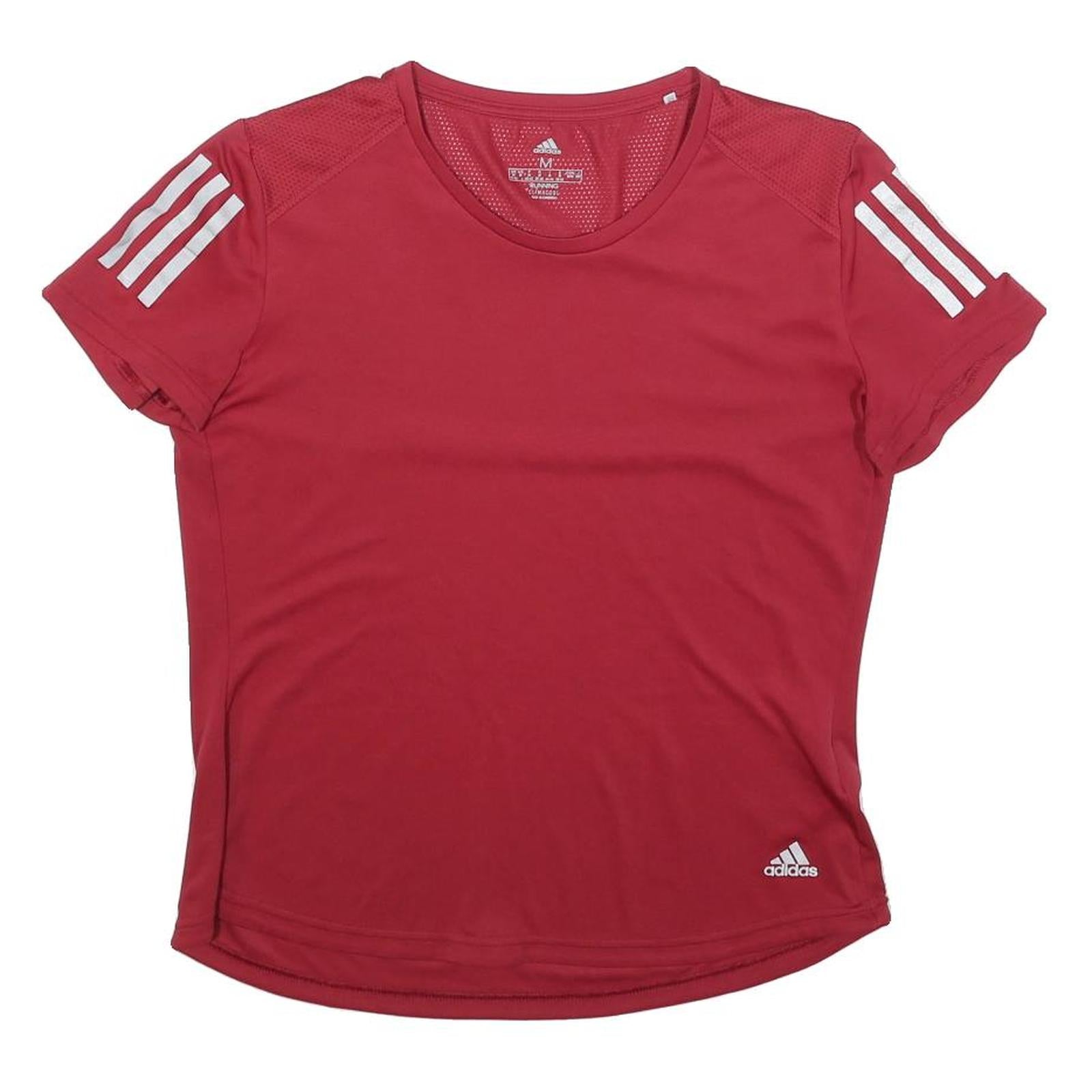 ADIDAS Womens Red Athletic T-Shirt M Short Sleeve Crew Neck Sportswear