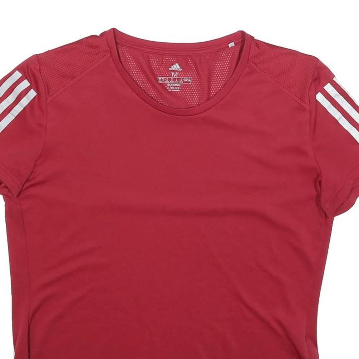 ADIDAS Womens Red Athletic T-Shirt M Short Sleeve Crew Neck Sportswear