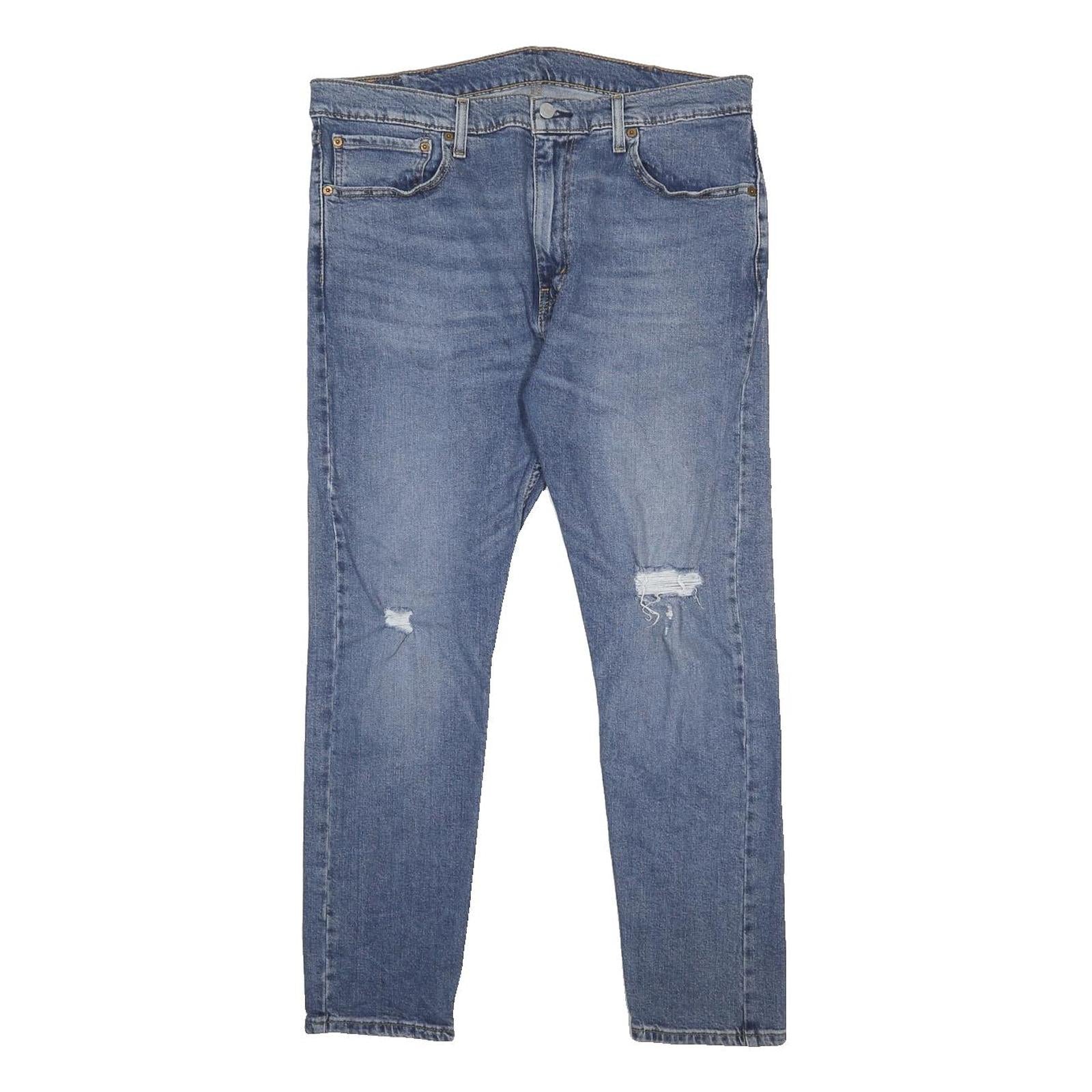 LEVI'S 512 Tapered Mens Jeans Blue Slim Tapered Denim Medium W38 L30 Distressed