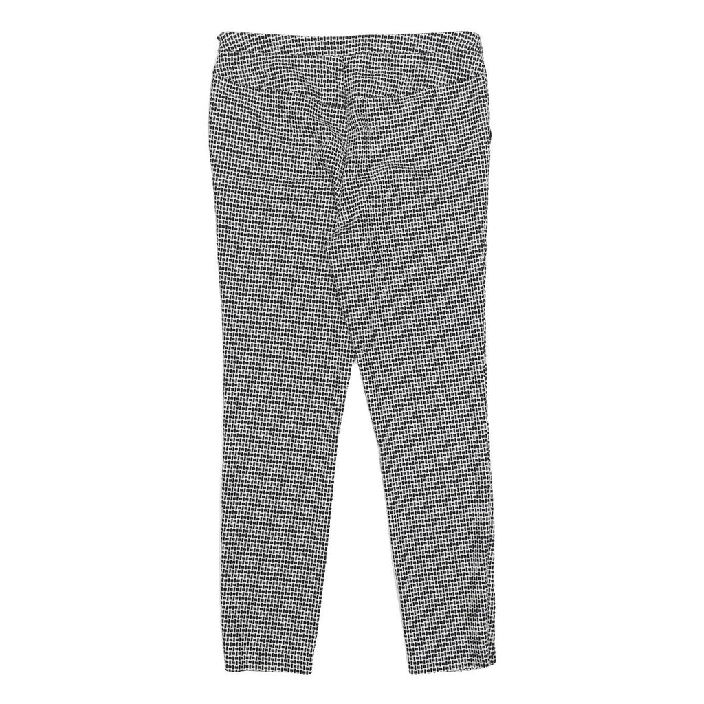 TU Womens Black & White Slim Skinny Woven Check Trousers W28 L27 Zip Closure