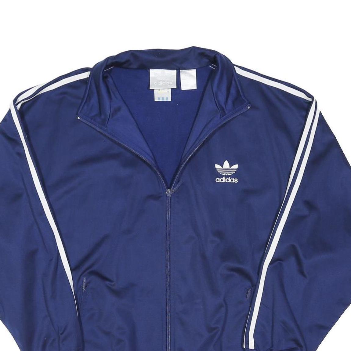 ADIDAS ORIGINALS Mens Blue Jacket L Polyester Blend Track Sportswear Zip