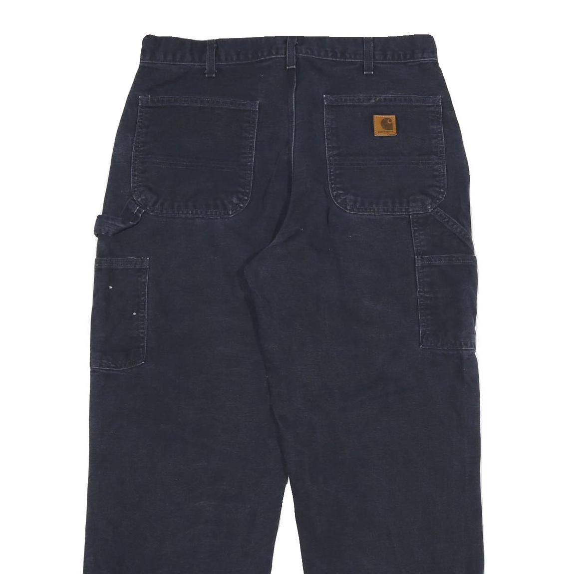 CARHARTT Mens Cotton Navy Classic Straight Trousers W34 L30 Workwear Durable