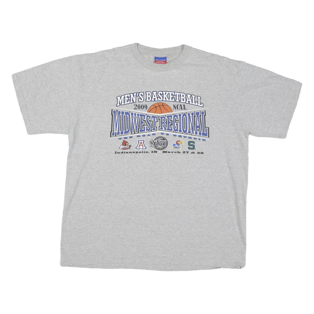 CHAMPION Mens Grey Basketball Midwest Regional Graphic T-Shirt XL Crew Neck