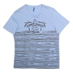 BAKERS Mens Blue Summer Shadow Graphic T-Shirt XL Short Sleeve Round Neck Casual
