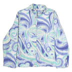 ALFRED DUNNER Womens Blue & Green Polyester Zip Jacket S Printed Pattern